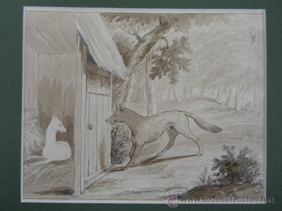 Arte: ANONIMO. ESCENA CON ANIMALES - Foto 1
