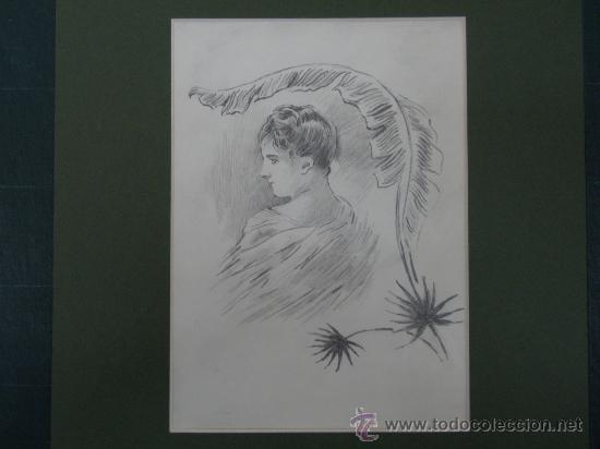 Arte: ANONIMO. DAMA DE PERFIL - Foto 1