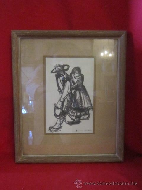 Art: Pareja de campesinos. Carboncillo. John Stringer.