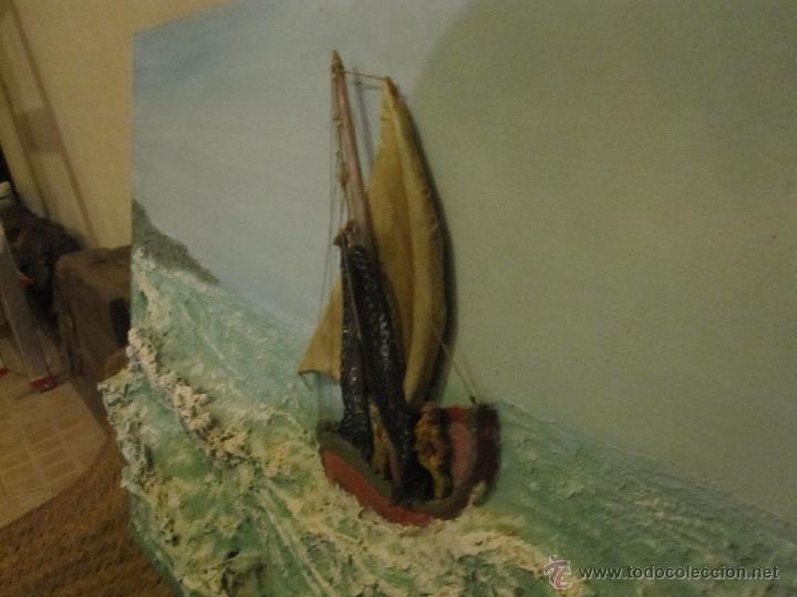 Arte: BONITO CUADRO EN TRES DIMENSIONES TEMA MARINERO