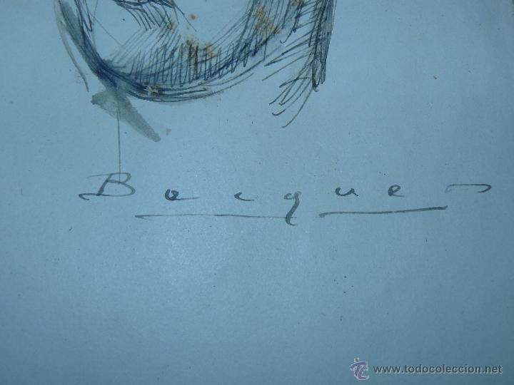 Arte: DIBUJO A TINTA FDO BECQUER - ROSTRO - Foto 3