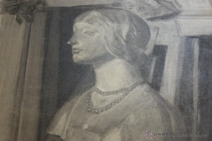 Arte: Anonimo. Dibujo a carbon. - Foto 2