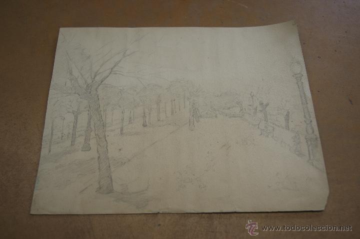 Arte: Anonimo. Dibujo a lapiz. paseo. - Foto 1