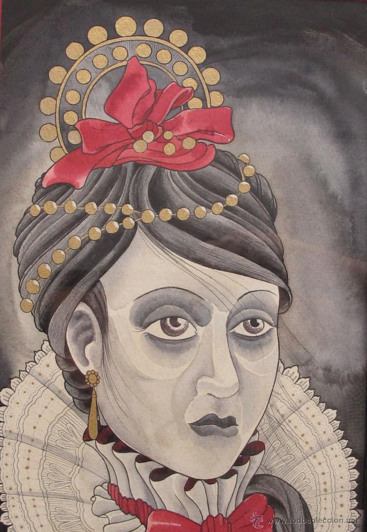 Arte: Dibujo de mujer muy engalonada - Foto 2