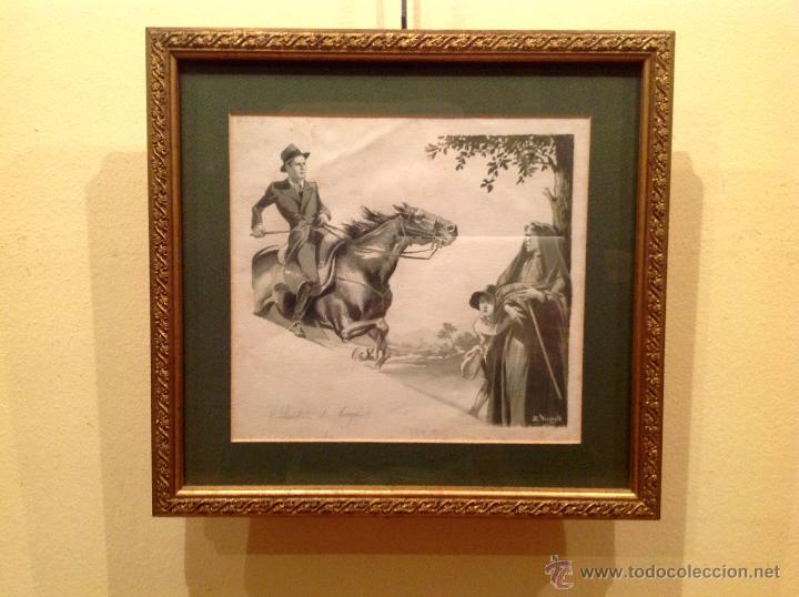 Arte: Cuadro dibujo del pintor E. Vicente - Foto 1