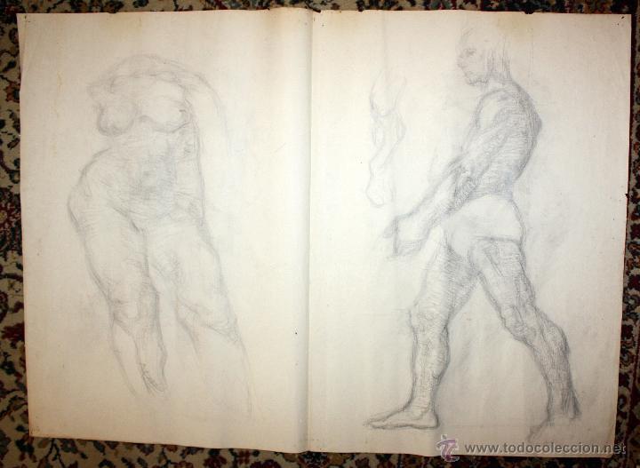 Arte: ANONIMO. DIBUJO A CARBON. DESNUDOS - Foto 1