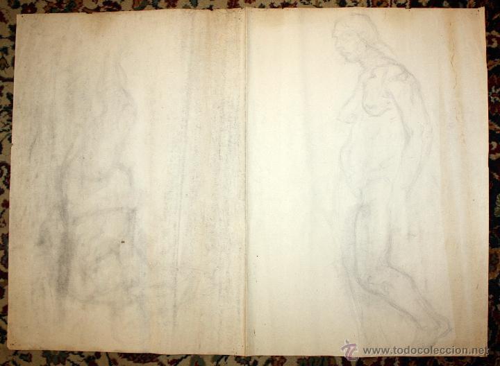 Arte: ANONIMO. DIBUJO A CARBON. DESNUDOS - Foto 2