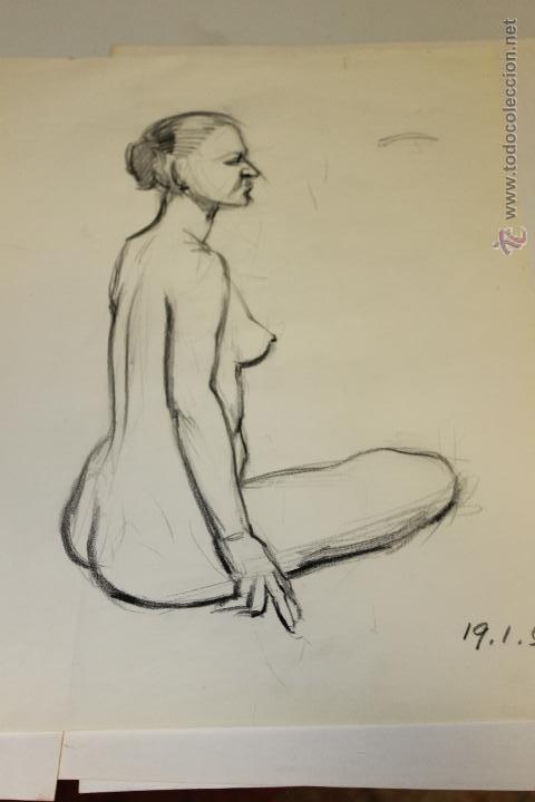 Arte: DESNUDO DE MUJER A CARBON 1954 - Foto 1