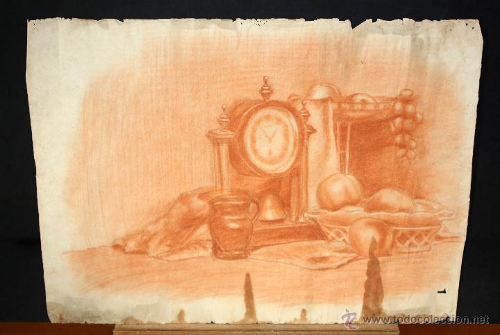 Arte: ANONIMO. DIBUJO A PASTEL. BODEGON - Foto 1