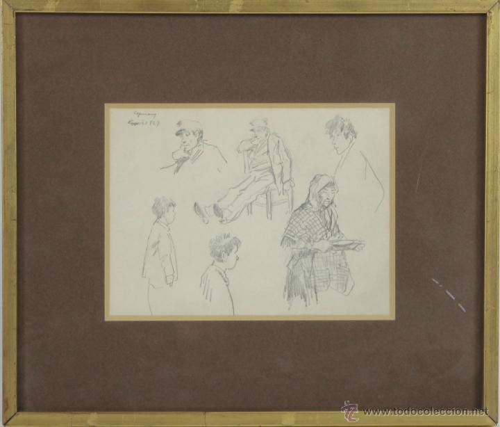 Arte: C2-035. PERSONAJES. DIBUJO AL CARBON SOBRE PAPEL. RAMON CAPMANY MONTANER. 1927.