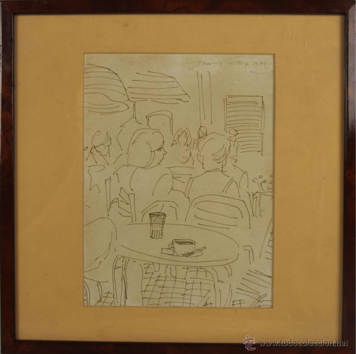 O1-060- DIBUJO A TINTA SOBRE PAPEL FIRMADO FRANCIS VICENÇ. 1978. (Arte - Dibujos - Contemporáneos siglo XX)