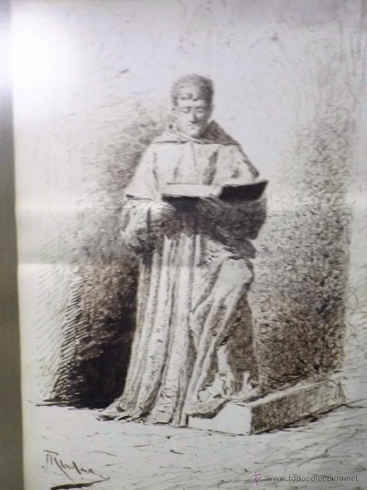Arte: Fraile leyendo. Firmado - Foto 5