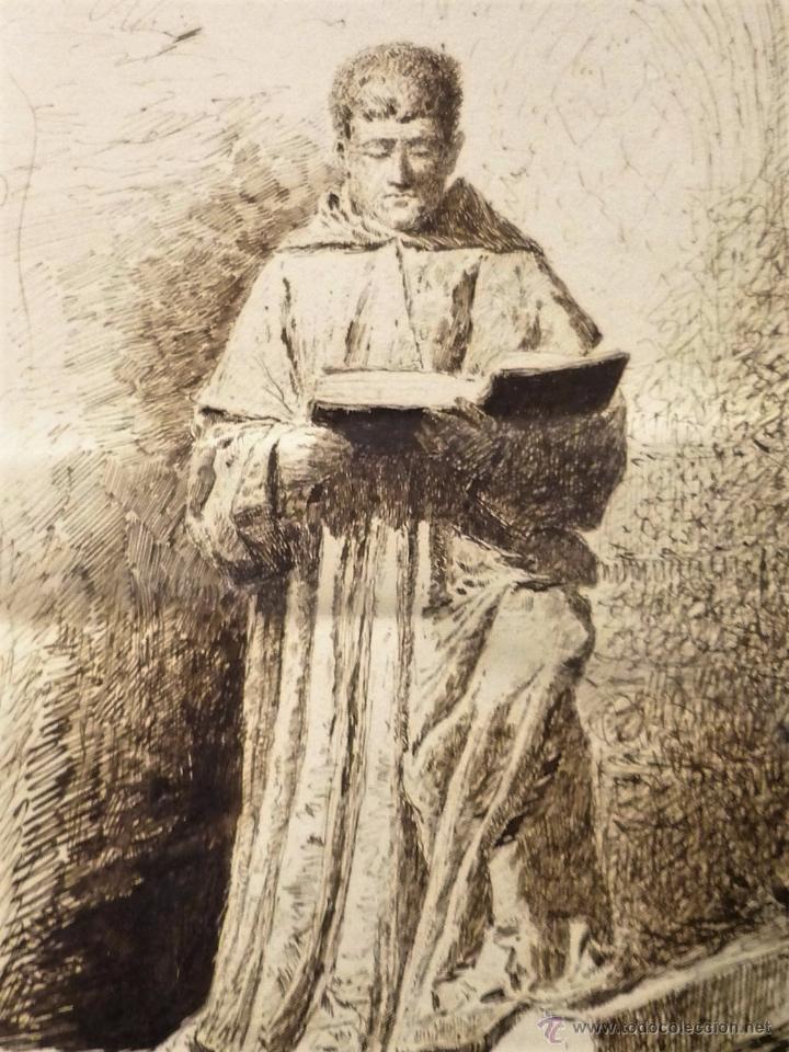 Arte: Fraile leyendo. Firmado - Foto 6