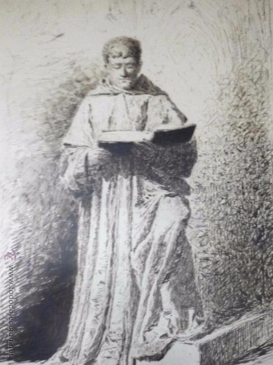Arte: Fraile leyendo. Firmado - Foto 7