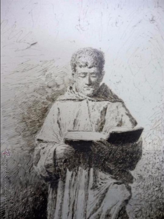 Arte: Fraile leyendo. Firmado - Foto 10