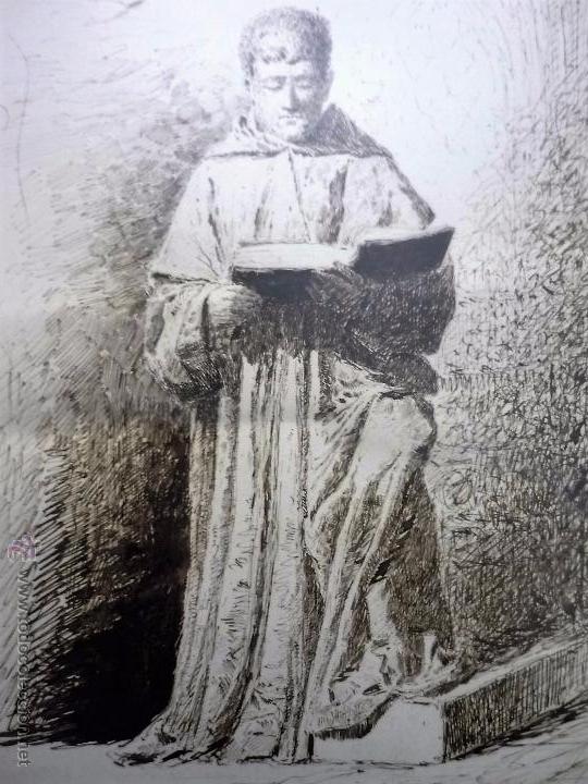 Arte: Fraile leyendo. Firmado - Foto 17