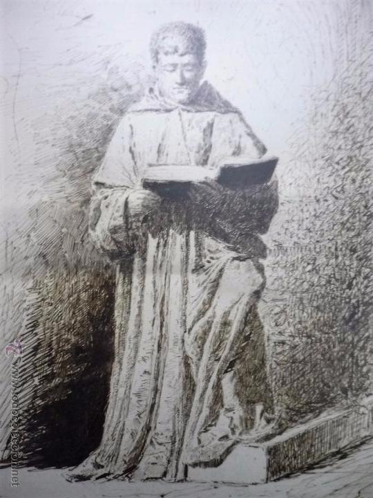Arte: Fraile leyendo. Firmado - Foto 18