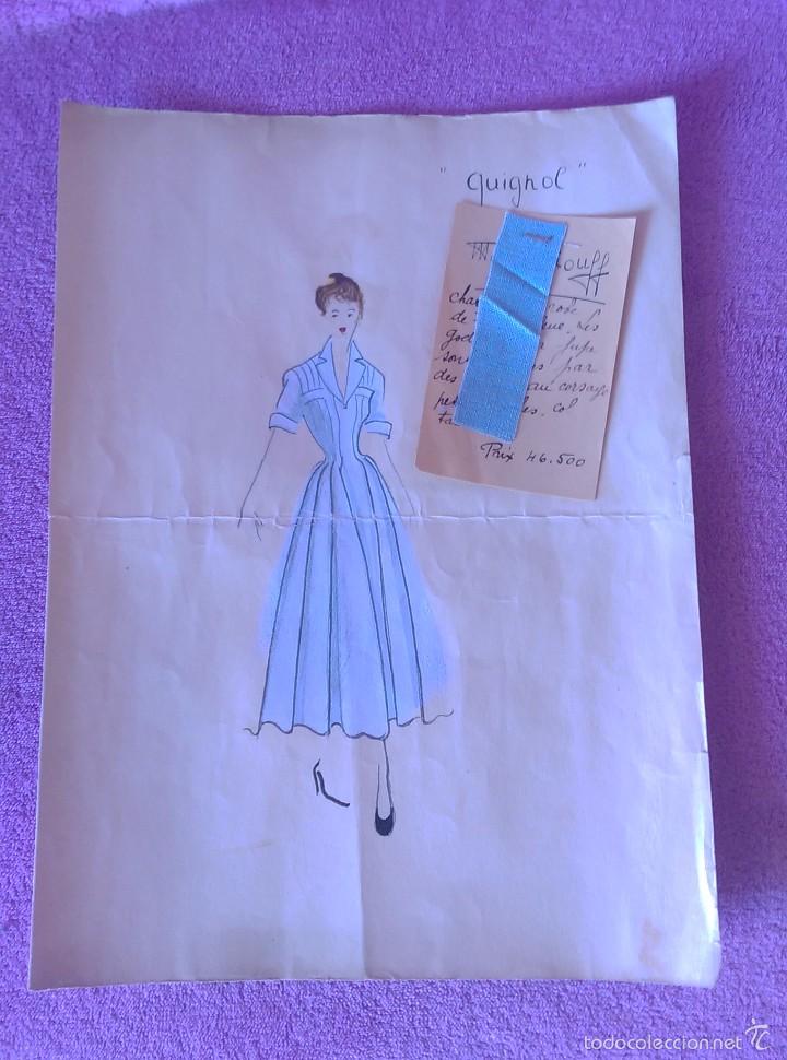 Arte: DIBUJO ORIGINAL Y MUESTRA DE MODA DE PRESIGIOSA Y SELECTA CASA MAGGY ROUFF 1935