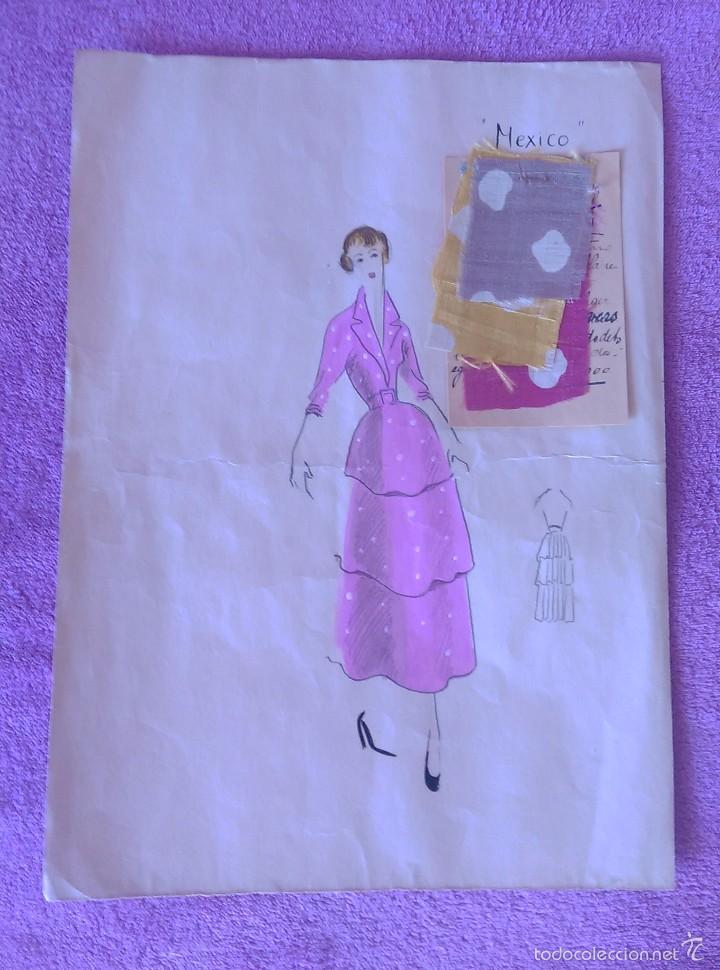 Arte: DIBUJO ORIGINAL Y MUESTRA DE MODA DE PRESIGIOSA Y SELECTA CASA MAGGY ROUFF 1935