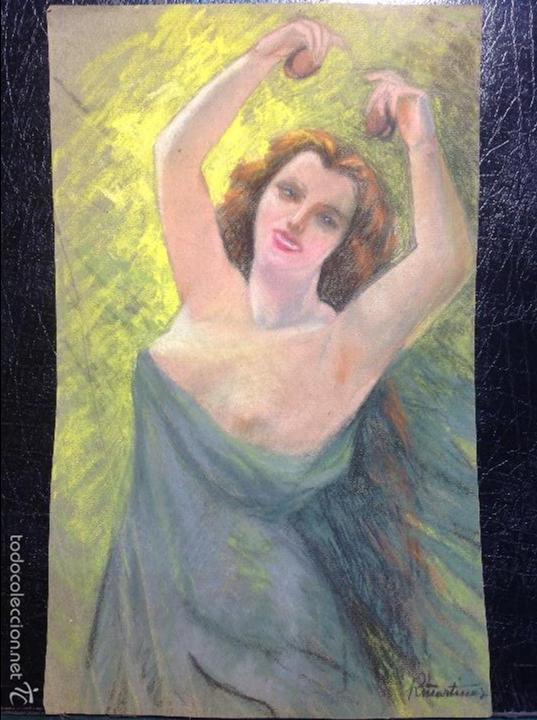 Arte: R. Mart&iacute;nez. Dama tocando las casta&ntilde;uelas. - Foto 1