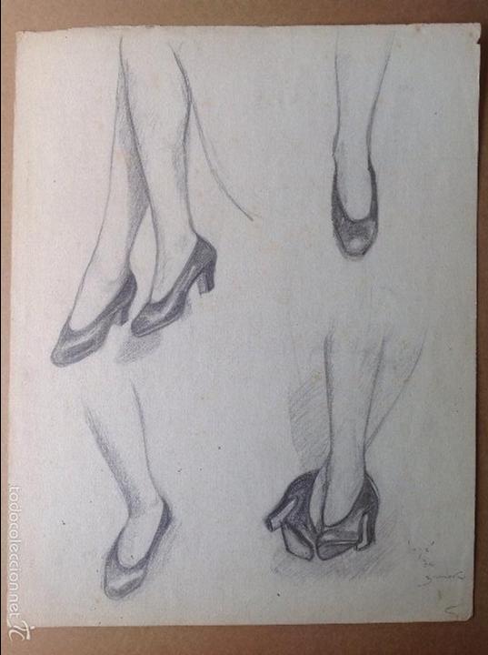 Arte: Jos&eacute; de Zamora. Estudios de piernas. - Foto 1