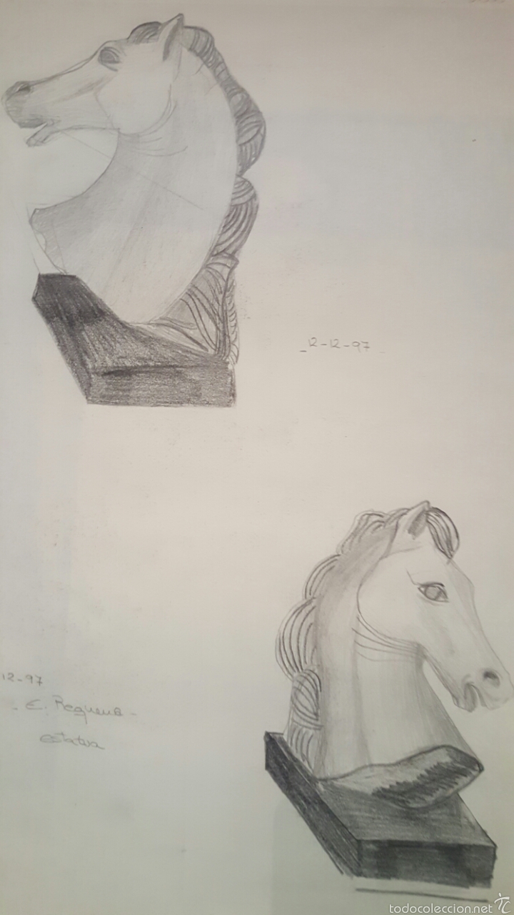 Arte: Dibujos, estatua caballo, E.Requena - Foto 1