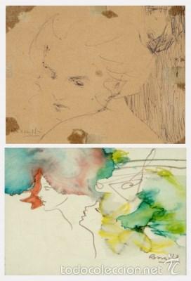 Arte: ROSSELL&Oacute; VIRGILI Xema. Tarragona 1950. dos dibujos Firmados.