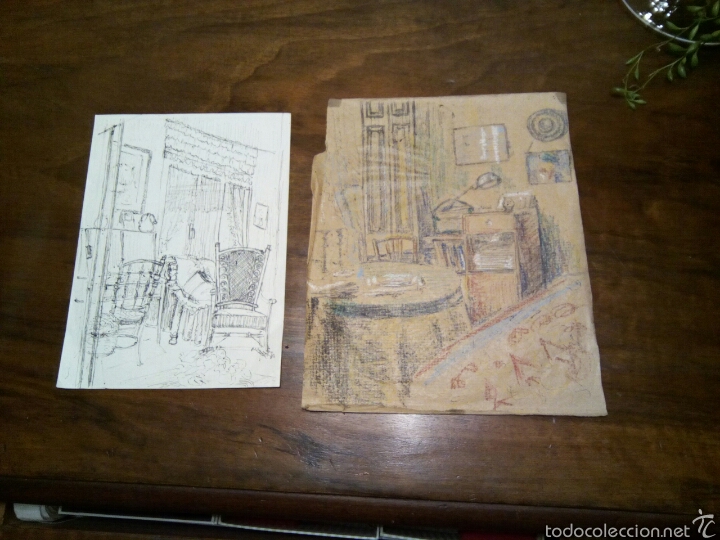 Arte: * ANTIGUOS DIBUJOS DE INTERIORES - Foto 1