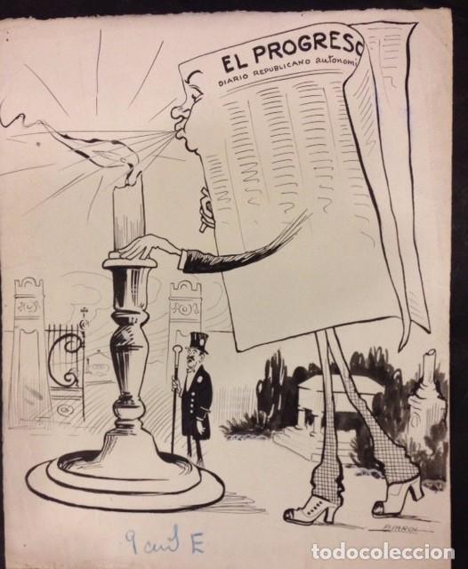 Arte: DIBUJO ORIGINAL, EL PROGRESO DIARIO REPUBLICANO. - Foto 1