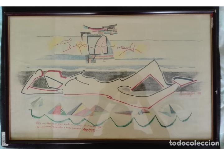 Arte: DIBUJO DEDIDADO AL POETA DON HUGO GUTIERREZ VEGA. FIRMA ILEGIBLE?