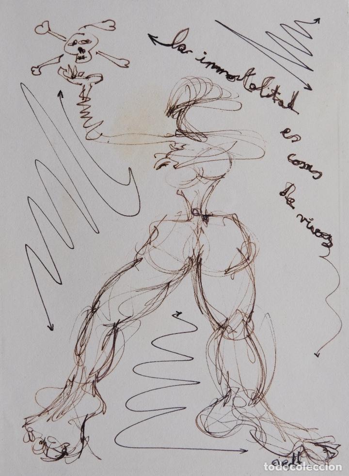 Art: Maryse Rayn (B&eacute;lgica, 1957) Dibujo a tinta La inmortalidad es cosas de vivos firmado