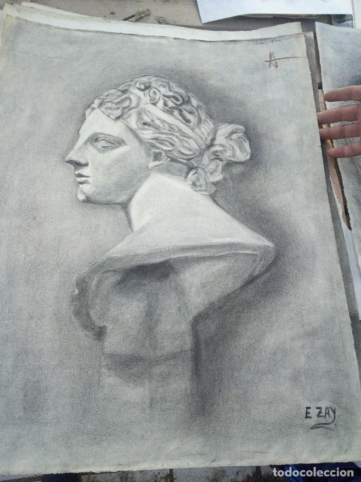 Arte: Antiguo dibujo .. carboncillo a&ntilde;os 60'70 medidas 66por 50
