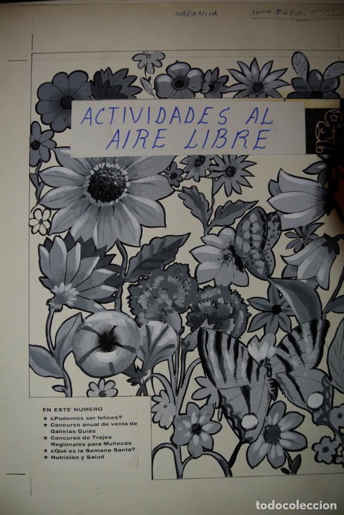 Arte: Lote de Ilustraciones Originales de J. Lozano L. para la revista Muchachas Guias de Mexico A.C.