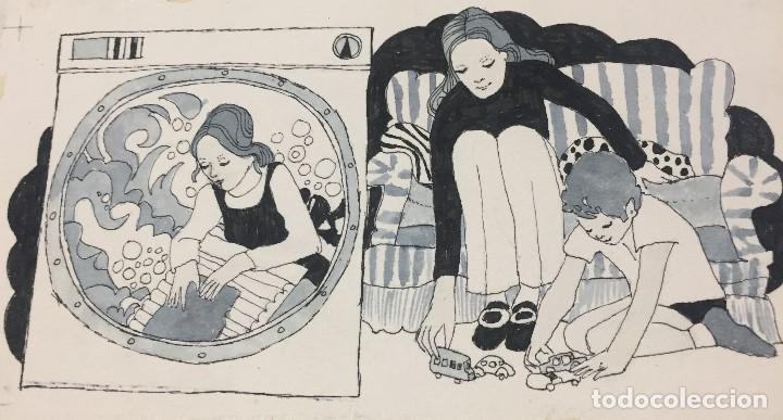 Arte: Boada, Pedro, ilustraci&oacute;n original 1972 - Foto 1