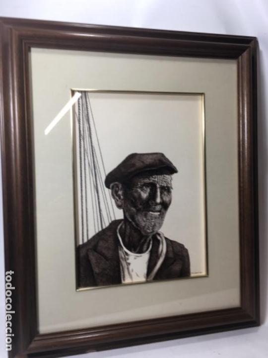 Arte: DIBUJO PLUMILLA FIRMA P. ALBERT 81, ANCIANO , MED. CON MARCO 48X40 CM. PLUMILLA 20X29,5 CM.