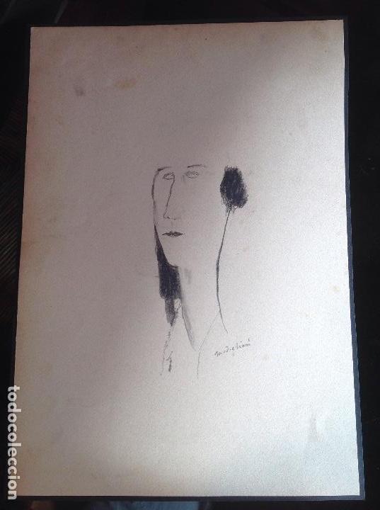 Arte: Seguidor de Modigliani. Retrato de dama. - Foto 1