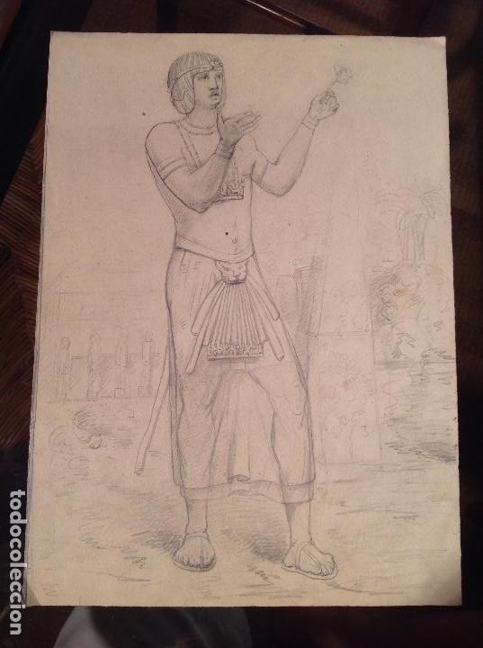 Arte: An&oacute;nimo. Personaje egipcio. - Foto 1