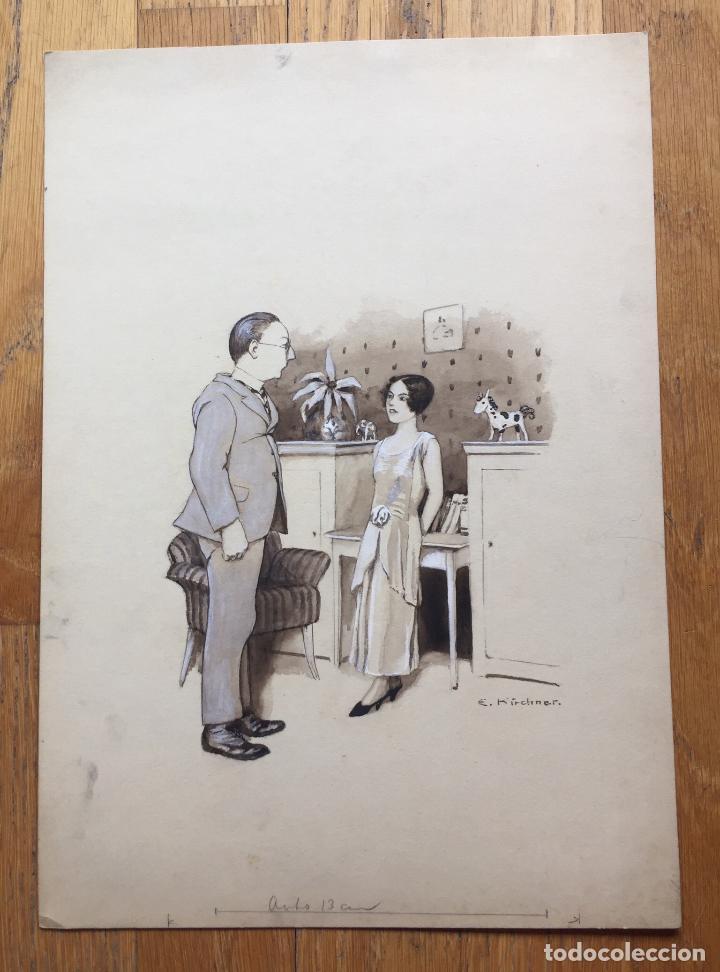 Arte: DIBUJO TINTA EUGENE KIRCHNER, ORIGINAL - Foto 1
