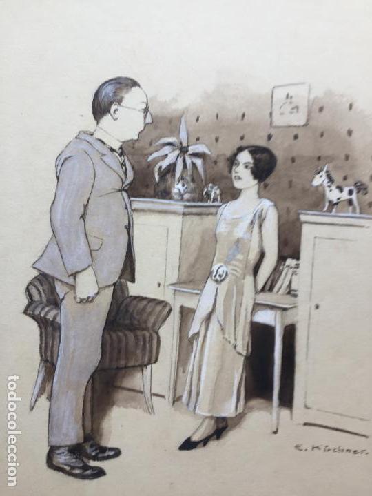 Arte: DIBUJO TINTA EUGENE KIRCHNER, ORIGINAL - Foto 4