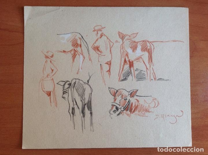 Kunst: Pablo Uranga. Estudi&oacute; de personajes y animales.