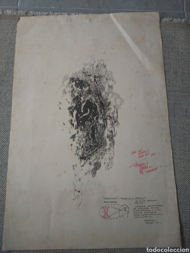 Arte: Dibujo de Francisco Maci&aacute;n. Imaginismo, teoria de la Gestalt. Homo Sapiens. A&ntilde;o 1975. Barcelona