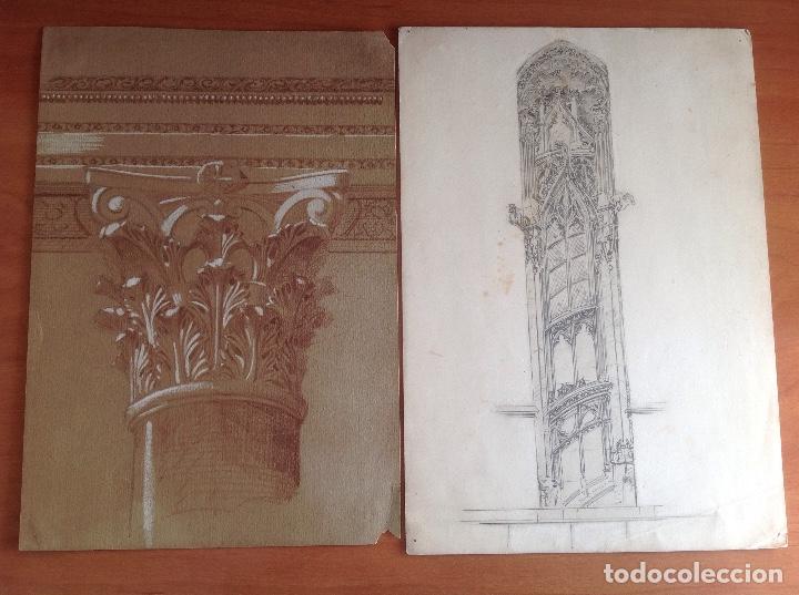 Arte: An&oacute;nimo. Dibujos arquitect&oacute;nicos. - Foto 1