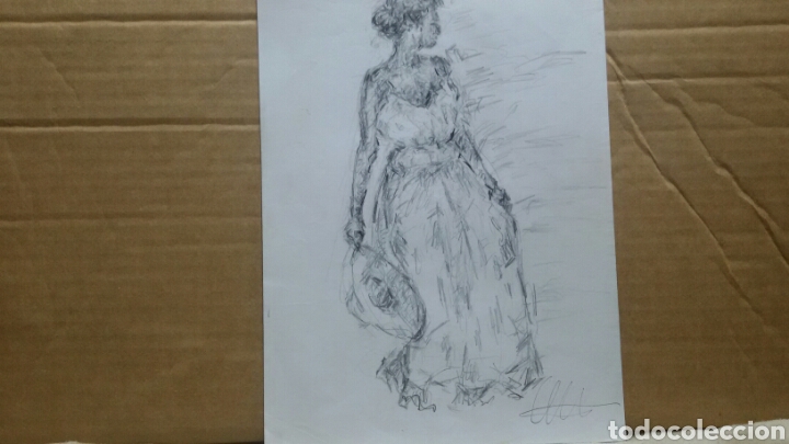 Arte: Mujer junto a la costa obra original - Foto 3