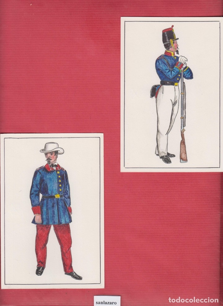 dibujos originales de fernando gallego -uniform - Comprar Dibujos XIX en todocoleccion 22581571