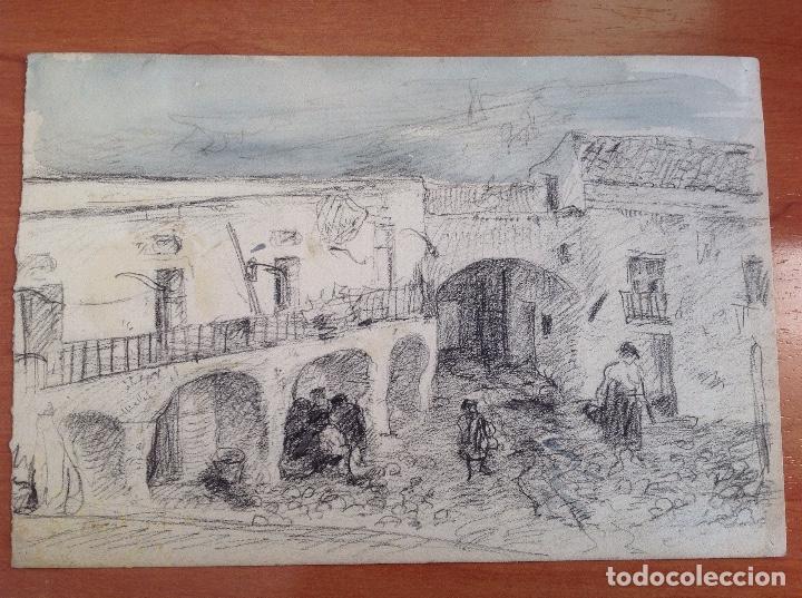 Arte: An&oacute;nimo. La plaza del pueblo. - Foto 1