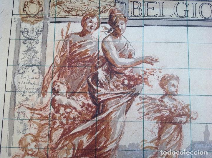 Arte: An&oacute;nimo. Alegor&iacute;a de B&eacute;lgica. - Foto 2