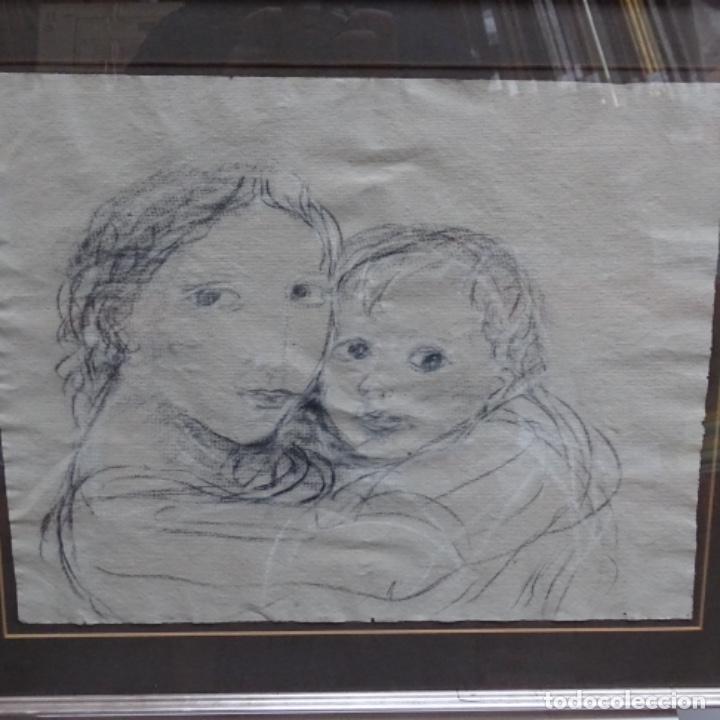 Arte: Dibujo an&oacute;nimo enmarcado. - Foto 1