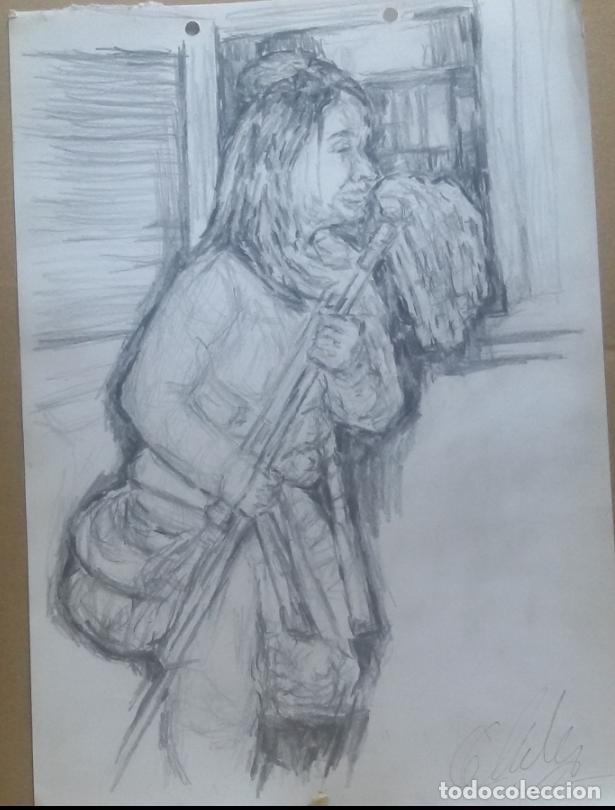 Arte: Chica con mocho original - Foto 1