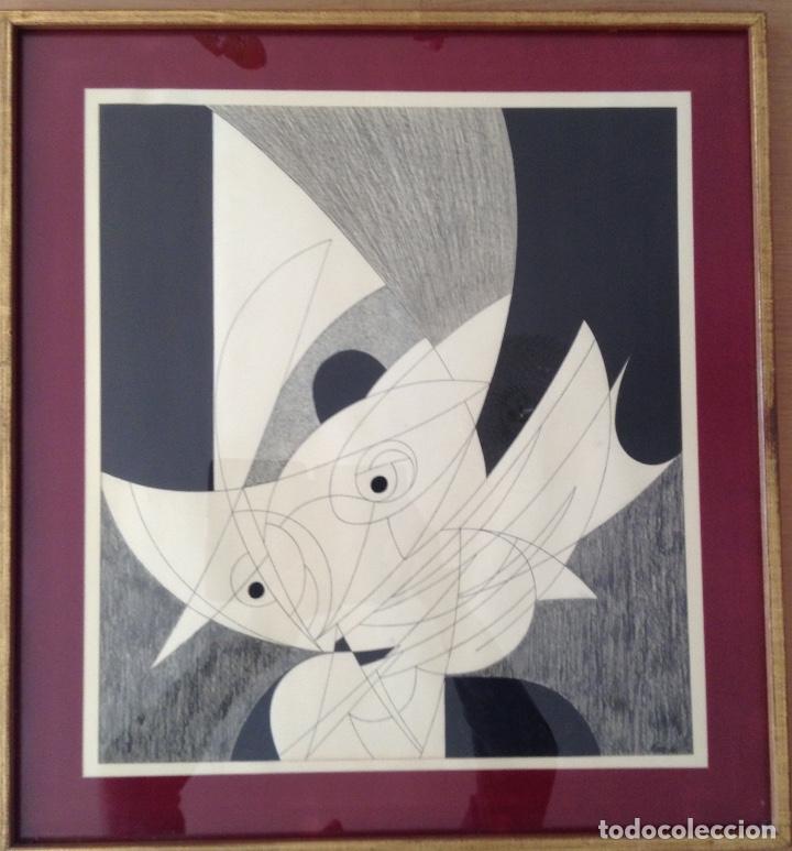 Art: EXCELENTE DIBUJO T&Eacute;CNICA MIXTA SOBRE PAPEL FIRMADO EN 1969