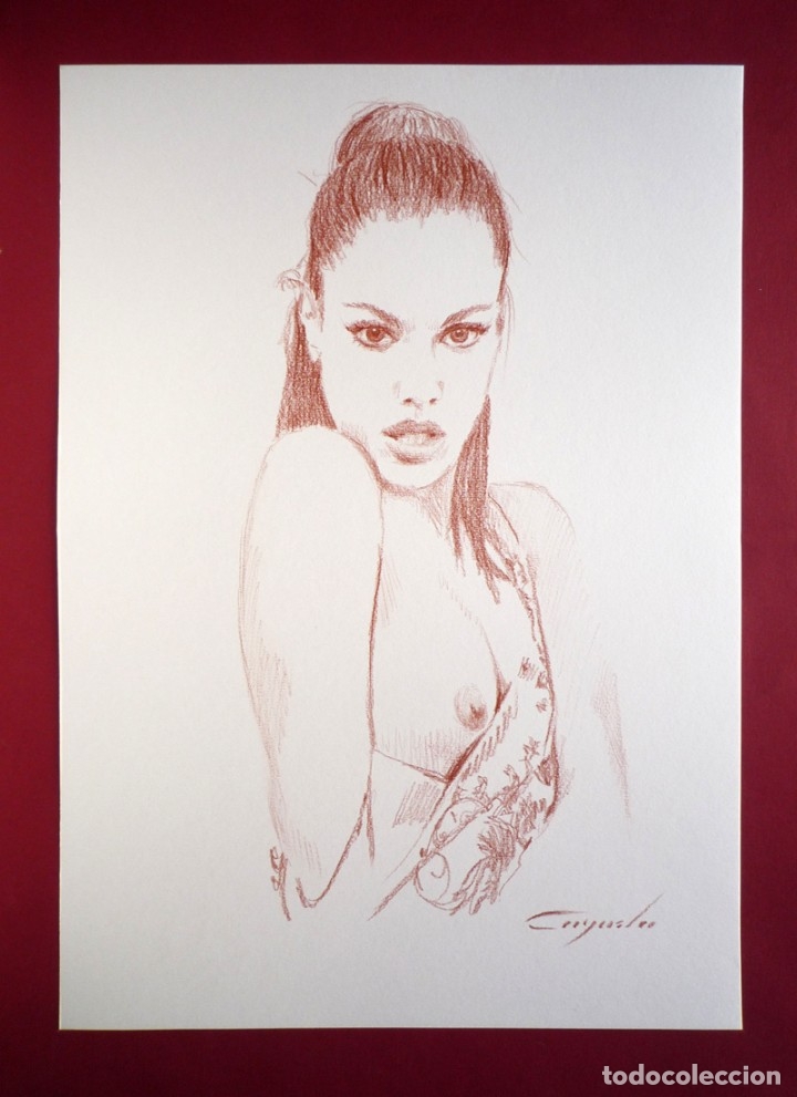 Arte: A. CAYUELA - DESNUDO ORIGINAL EN SANGUINA.